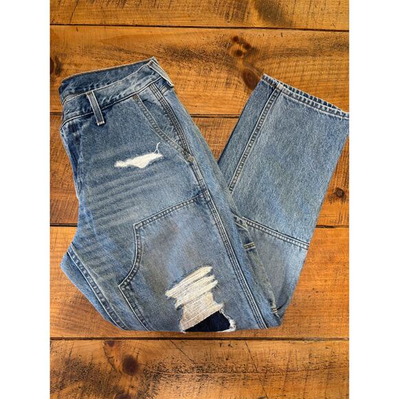 Mens Abercrombie & Fitch Kennan Straight Distressed Carpenter Style Jeans 32x32 - Picture 2 of 12
